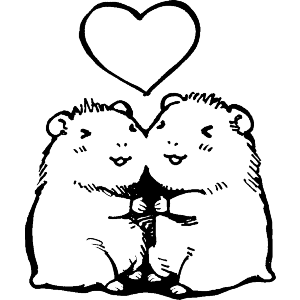 Cute Hamsters with Heart