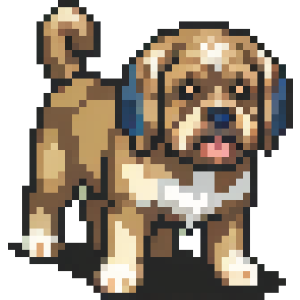 Pixel Art Lhasa Apso Dog