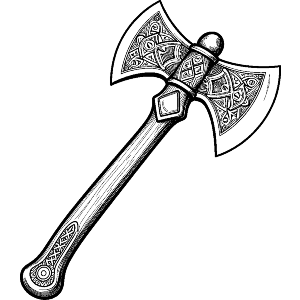 Viking Axe with Nordic Patterns