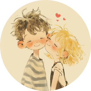 Cute Couple with Hearts