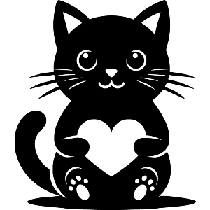 Cute Cat With Love Heart