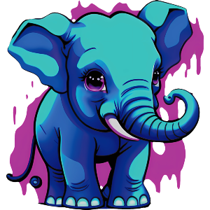 Funky Blue Elephant