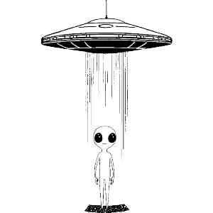 Alien with UFO