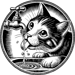 Cat Drinking From Tap