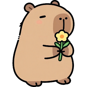 Capybara with Flower