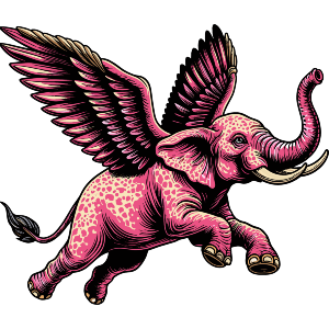 Pink Elephant Flying