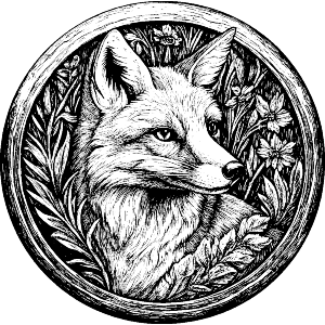Fox in Circle Frame