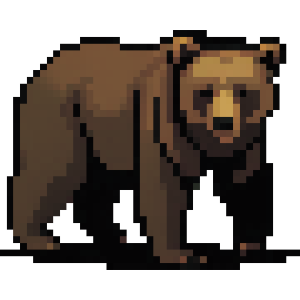Pixel Art Brown Bear