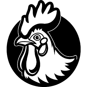 Chicken Head in Circle Frame 