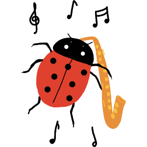 Ladybird Playing The Saxophone 