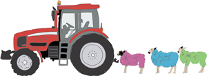 Sheep Following Tractor