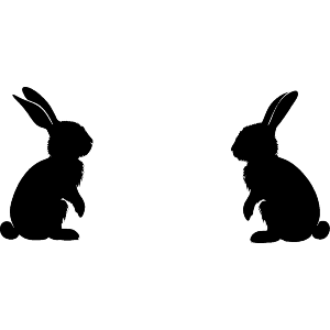 Two Bunnies Silhouette