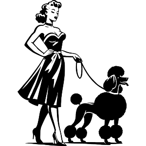 Retro Girl With Poodle