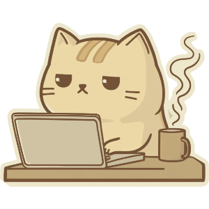 Working Cat with Coffee