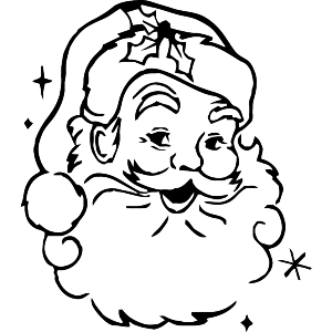 Smiling Santa Retro Illustartion