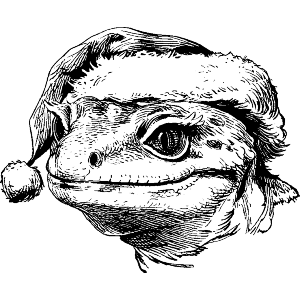Leopard Gecko Wearing Santa Hat