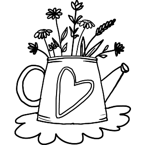 Watering Can With Flowers
