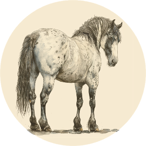 Dapple Cob Horse Standing