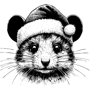 Mouse Wearing Santa Hat