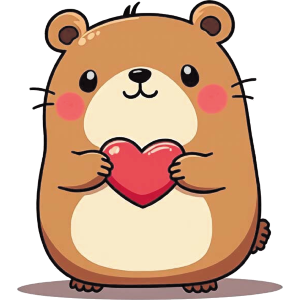 Cute Hamster with Heart