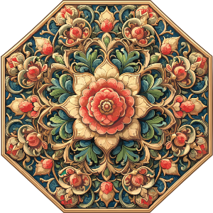 Octagonal Floral Decoration