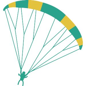 Skydiver with Colorful Parachute