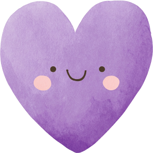 Smiling Purple Heart