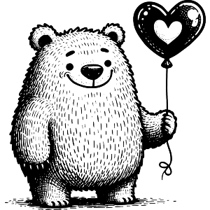 Cute Bear With Balloon