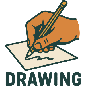 Hand Holding A Pencil And Drawing On Paper