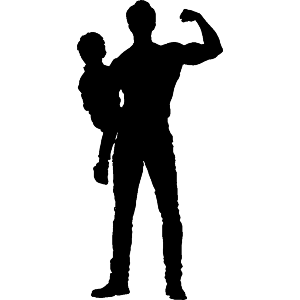 Silhouette of Father Holding Child