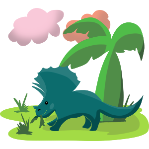 Triceratops Eating Plants