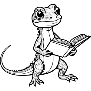 Lizard Reading Book