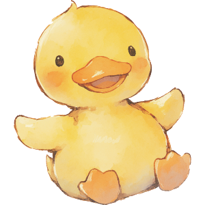 Happy Yellow Duck Sitting