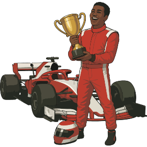 Racer Celebrating Victory