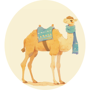 Cute Camel Wearing Scarf