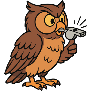 Cute Owl Blowing Whistle