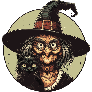Witch With Black Cat