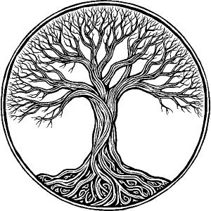 Tree in Circle Frame