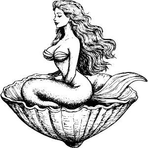 Mermaid Sitting in a Clam Shell