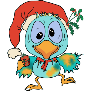 Funny Bird At Christmas