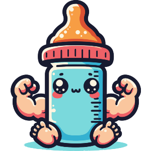 Kawaii Baby Bottle with Muscles