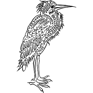 Calligraphy Heron