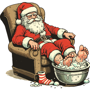 Santa Claus Soaking Feet