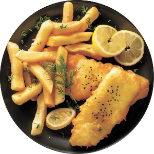 Fish and Chips with Lemon