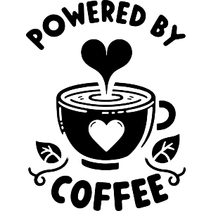 Powered By Coffee Simple Design