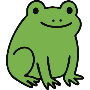Cute green frog