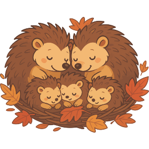 Hedgehog Family Cuddle