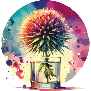 Thistle Flower in a Whisky Glass