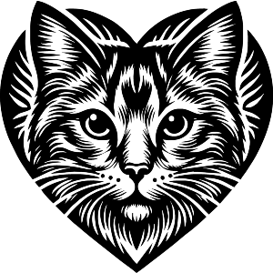 Heart Shaped Cat Face