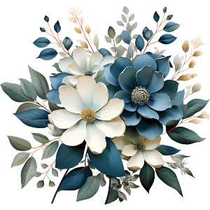 Blue And White Flowers 